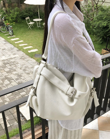 Natsu Motor Leather Buckle Belt Shoulder Bag